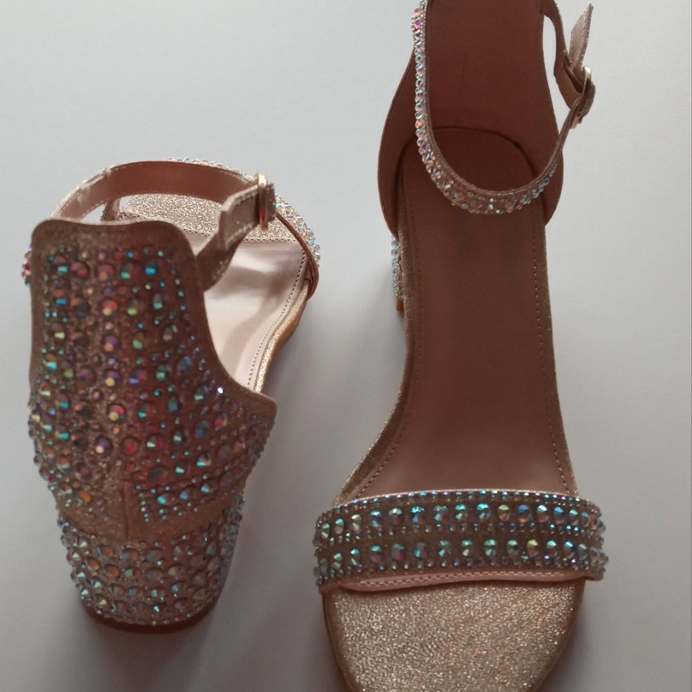 Women's Shoes Rhinestone Glitter, Champagne.